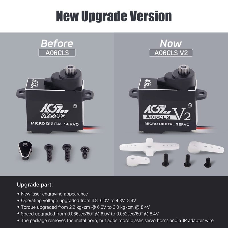 AGFRC Mini-Z-Car Micro Steering Servo - 11g Upgrade Programmable 0.050sec High Speed Full Metal Gear Mini Digital Coreless Servo, Control Angle 180Â° (A11CLS V3) - Image 4